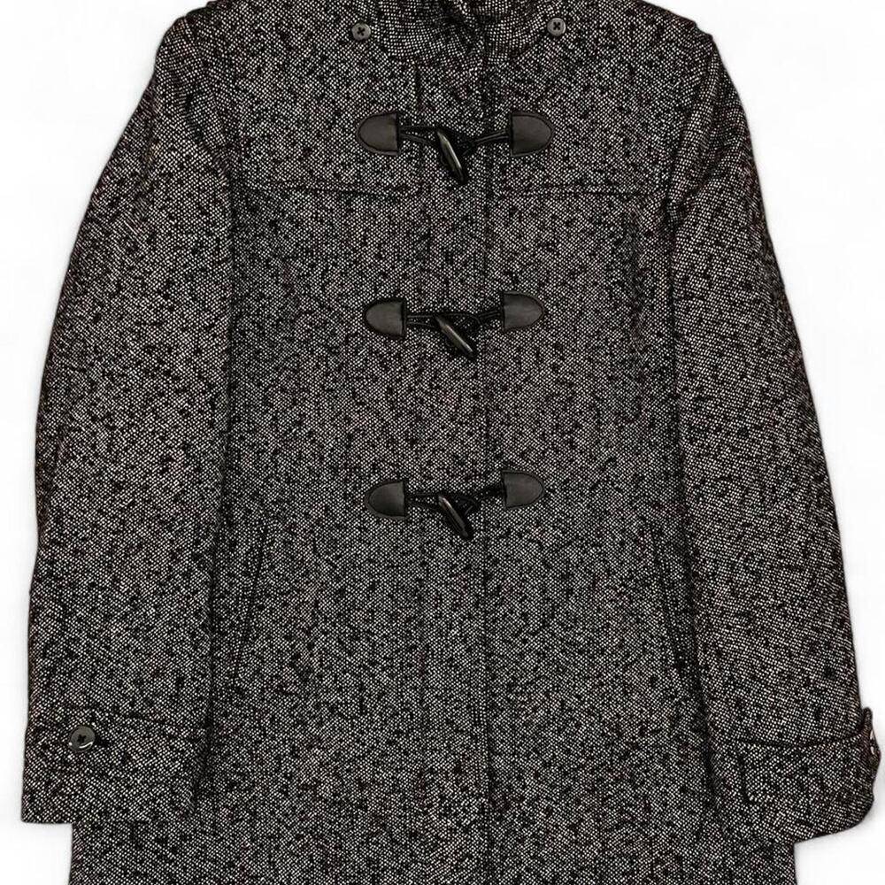 Black & White Tweed Toggle Coat Timeless Wool Blend Minimalist Vintage Women’s M - Picture 1 of 7